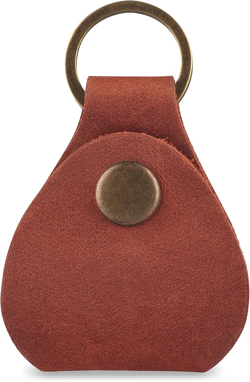 IRIDESCENT Leather Guitar Pick Holder Keychain, Guitar Pick Holder Case Bag, Plectrum Key Fob Cases Bag, Gift for Guitar Players (Cognac) - Image 4